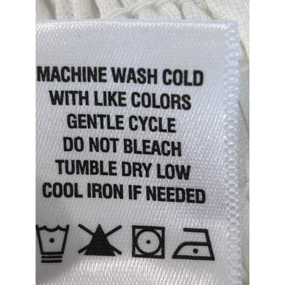 Sam & Jess White Sheer Flowing Blouse Large Bell Sleeves Round N Stretchy Bottom - Picture 7 of 7